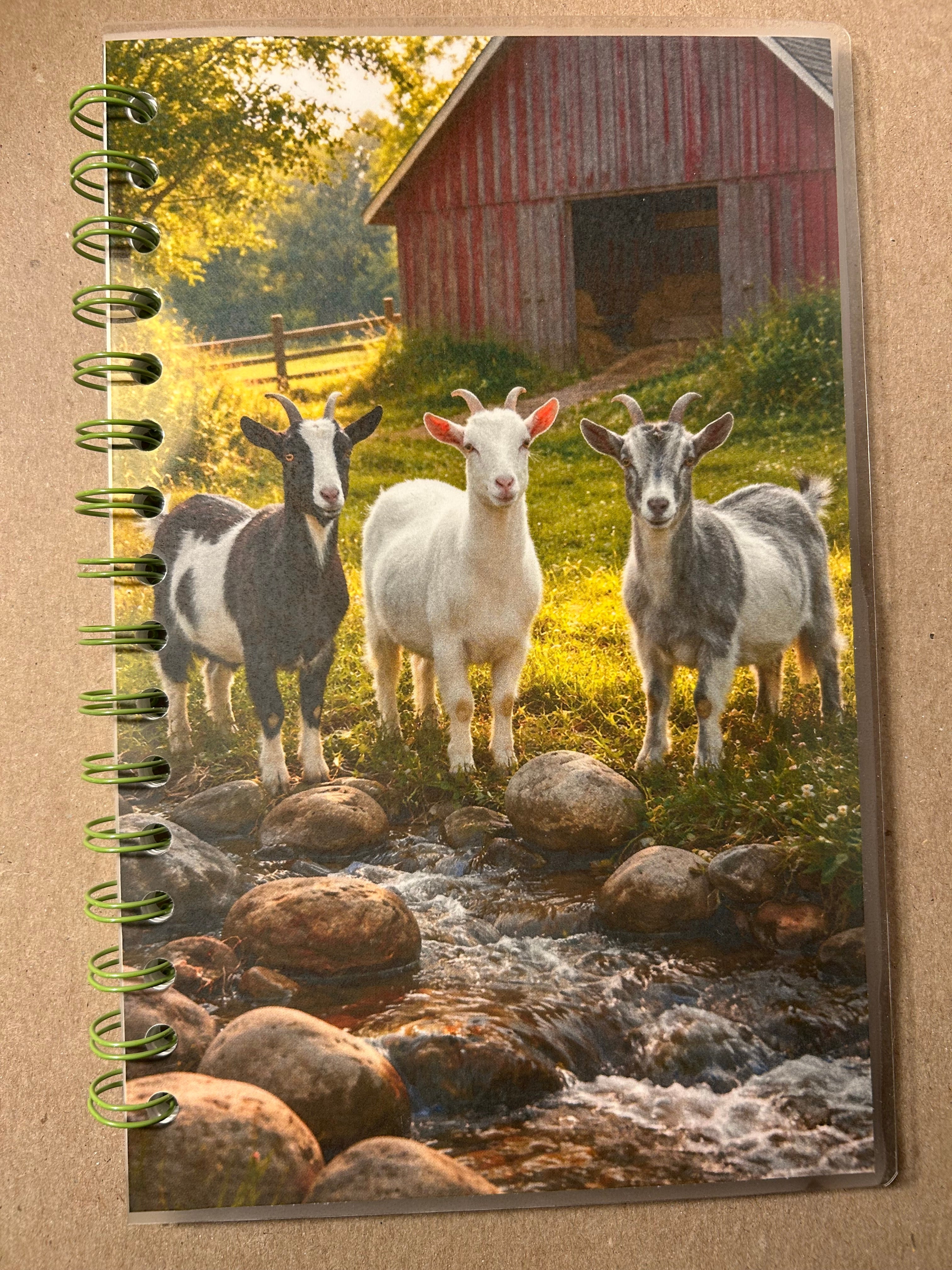 AI 3 Goats Spiral (lined) Notebook