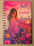 Faith, Courage and Strength (Girl) spiral lined journal